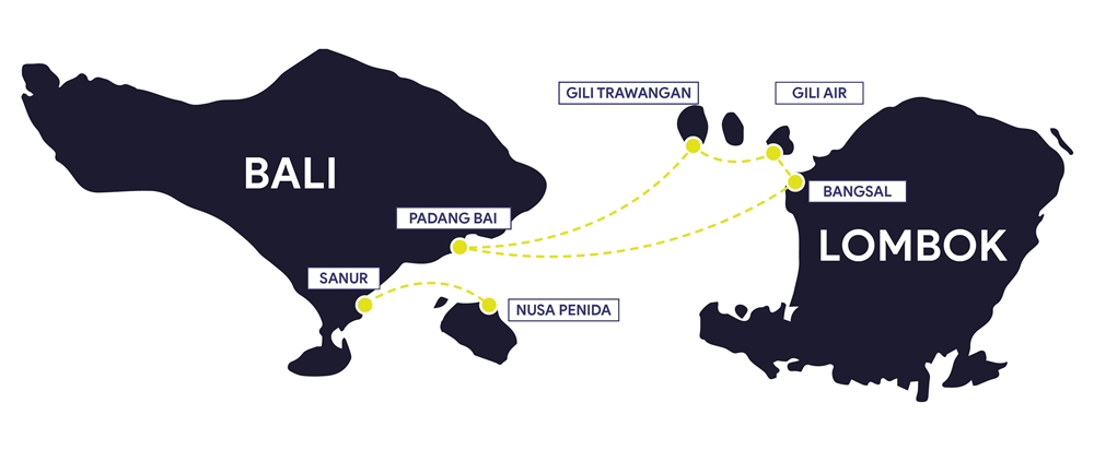Map Route Bali Lombok